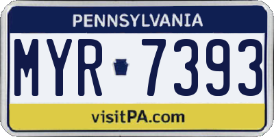 PA license plate MYR7393