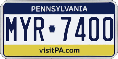 PA license plate MYR7400