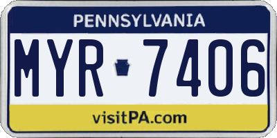 PA license plate MYR7406