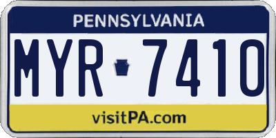 PA license plate MYR7410
