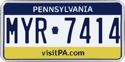 PA license plate MYR7414