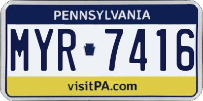 PA license plate MYR7416