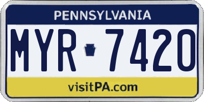 PA license plate MYR7420