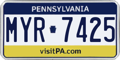 PA license plate MYR7425