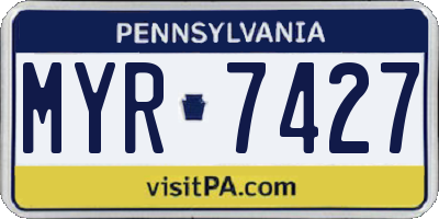 PA license plate MYR7427