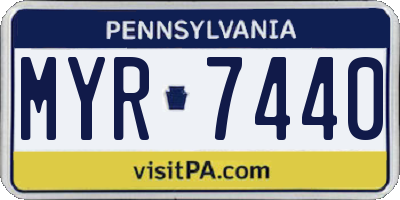 PA license plate MYR7440