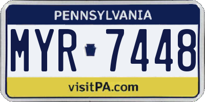 PA license plate MYR7448