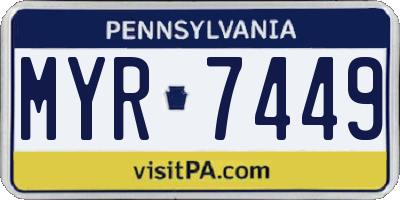 PA license plate MYR7449