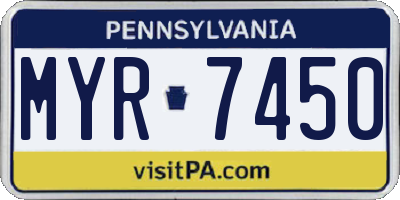 PA license plate MYR7450