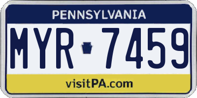 PA license plate MYR7459
