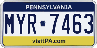 PA license plate MYR7463