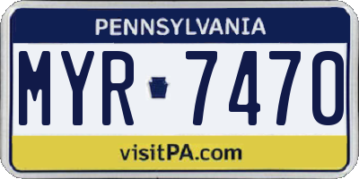 PA license plate MYR7470