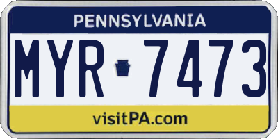 PA license plate MYR7473