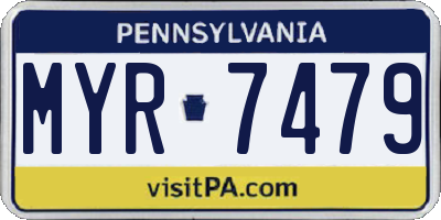 PA license plate MYR7479
