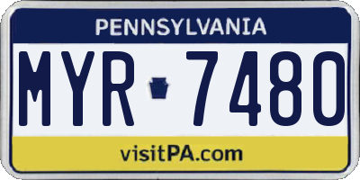 PA license plate MYR7480