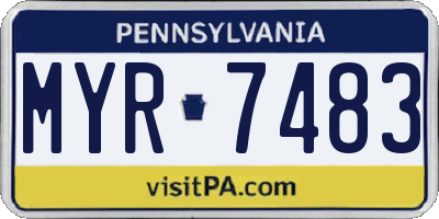 PA license plate MYR7483