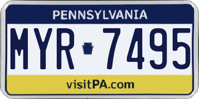 PA license plate MYR7495