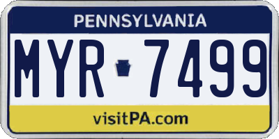 PA license plate MYR7499