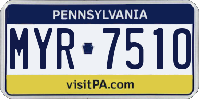 PA license plate MYR7510