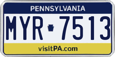 PA license plate MYR7513