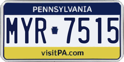 PA license plate MYR7515