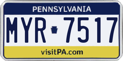 PA license plate MYR7517