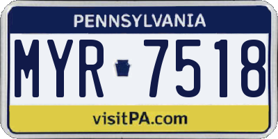 PA license plate MYR7518