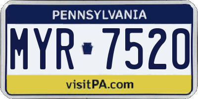 PA license plate MYR7520