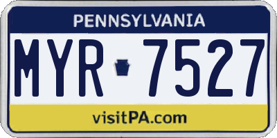 PA license plate MYR7527