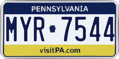 PA license plate MYR7544