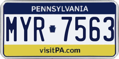 PA license plate MYR7563