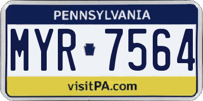 PA license plate MYR7564