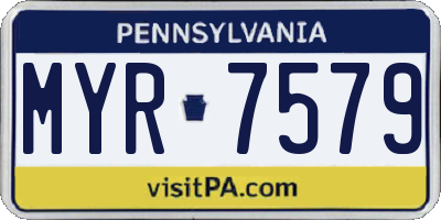 PA license plate MYR7579