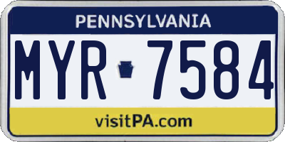 PA license plate MYR7584