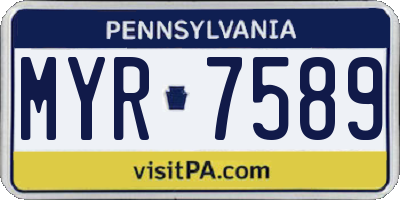 PA license plate MYR7589