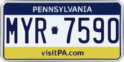 PA license plate MYR7590