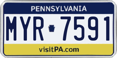 PA license plate MYR7591