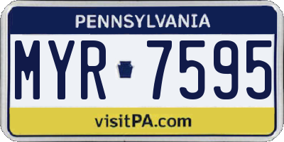 PA license plate MYR7595
