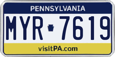 PA license plate MYR7619