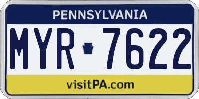 PA license plate MYR7622
