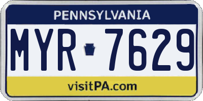 PA license plate MYR7629