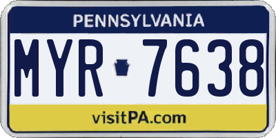 PA license plate MYR7638