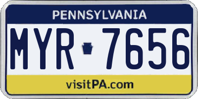 PA license plate MYR7656