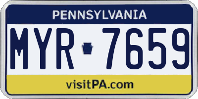 PA license plate MYR7659