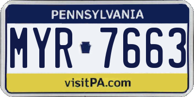 PA license plate MYR7663