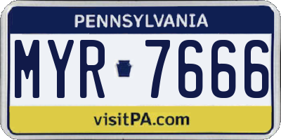 PA license plate MYR7666