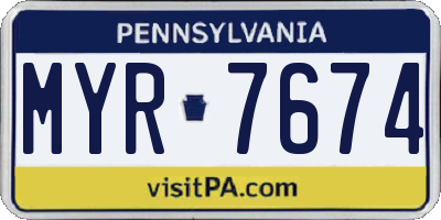 PA license plate MYR7674