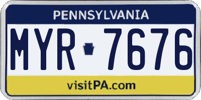 PA license plate MYR7676