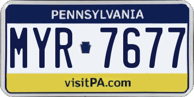 PA license plate MYR7677