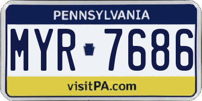 PA license plate MYR7686